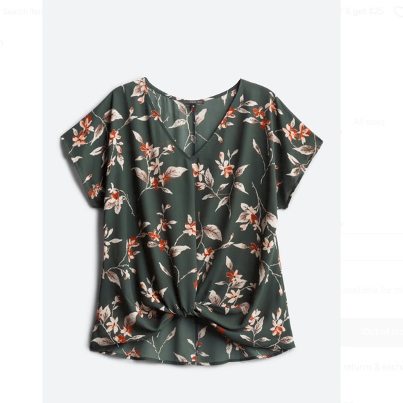 West Kei Allure Knot Green Floral Blouse - Picture 5 of 6